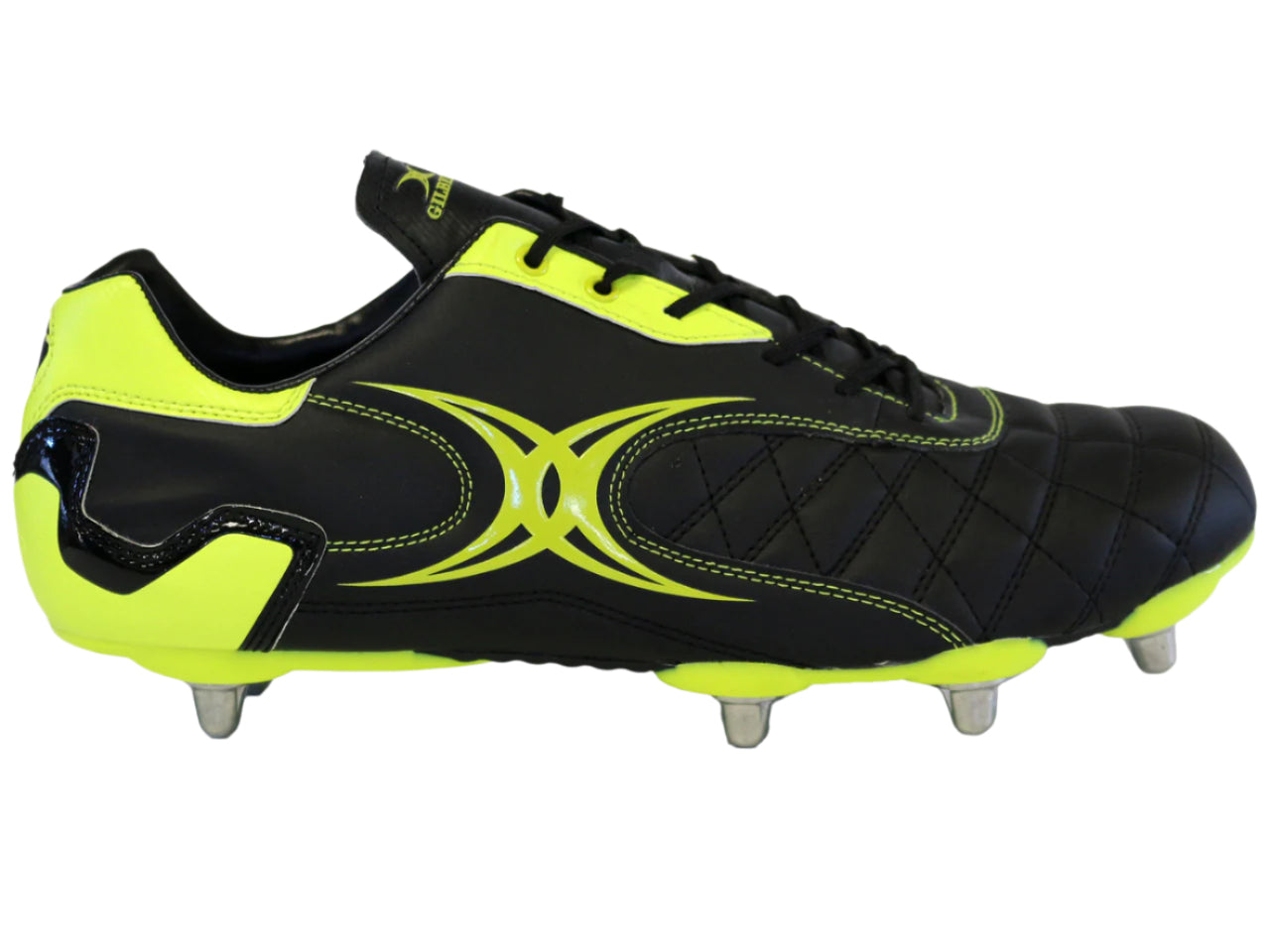 Gilbert Sidestep Revolution 8 Stud Rugby Boot - Black/Green