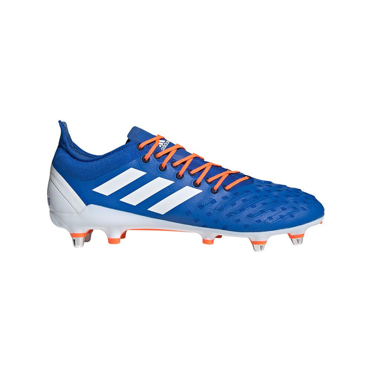 Adidas Predator XP Soft Ground Rugby Boots – Blue / White / Solar Orange