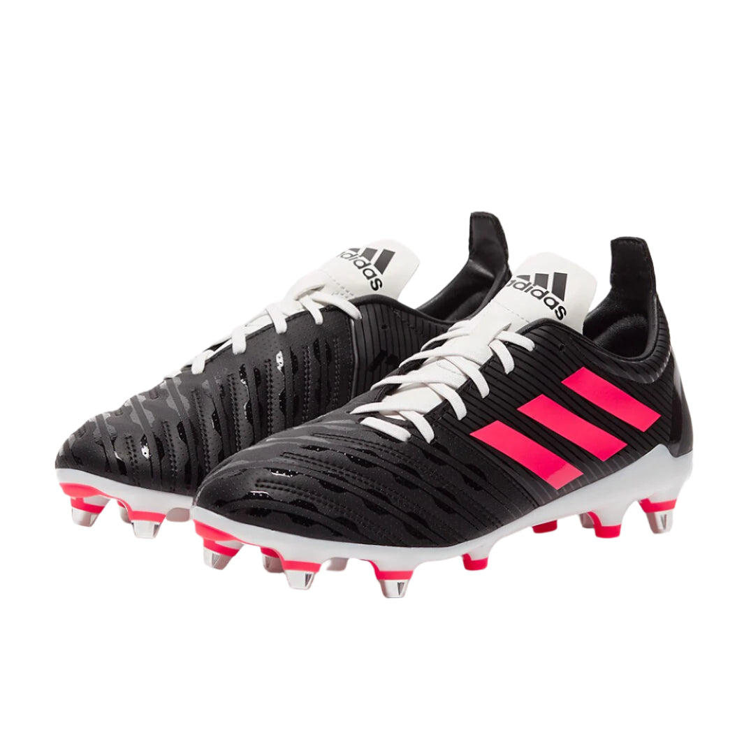 Adidas Malice Soft Ground Rugby Boots - Core Black/ Signal Pink/ Crystal White