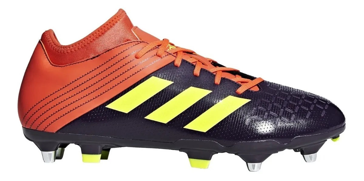 Adidas Malice Elite Soft Ground Rugby Boots - Legend Purple/Yellow/True Orange