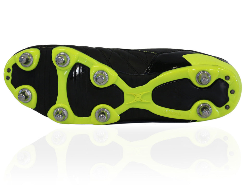 Gilbert Sidestep Revolution 8 Stud Rugby Boot - Black/Green