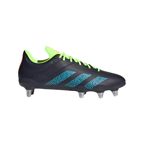 Adidas Kakari Soft Ground Rugby Boots - Legend Ink / Signal Cyan / Signal Orange