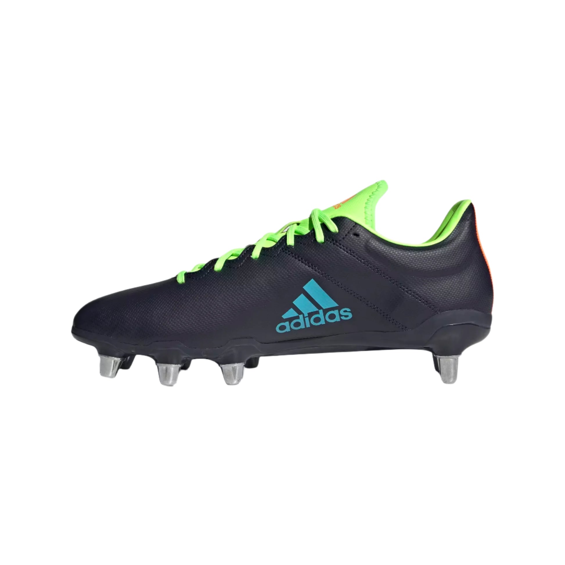 Adidas Kakari Soft Ground Rugby Boots - Legend Ink / Signal Cyan / Signal Orange