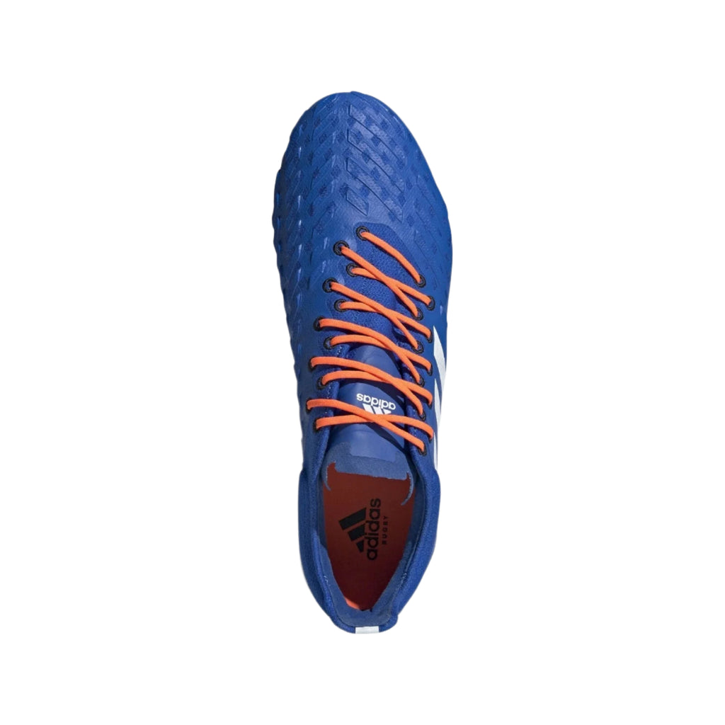 Adidas Predator XP Soft Ground Rugby Boots – Blue / White / Solar Orange