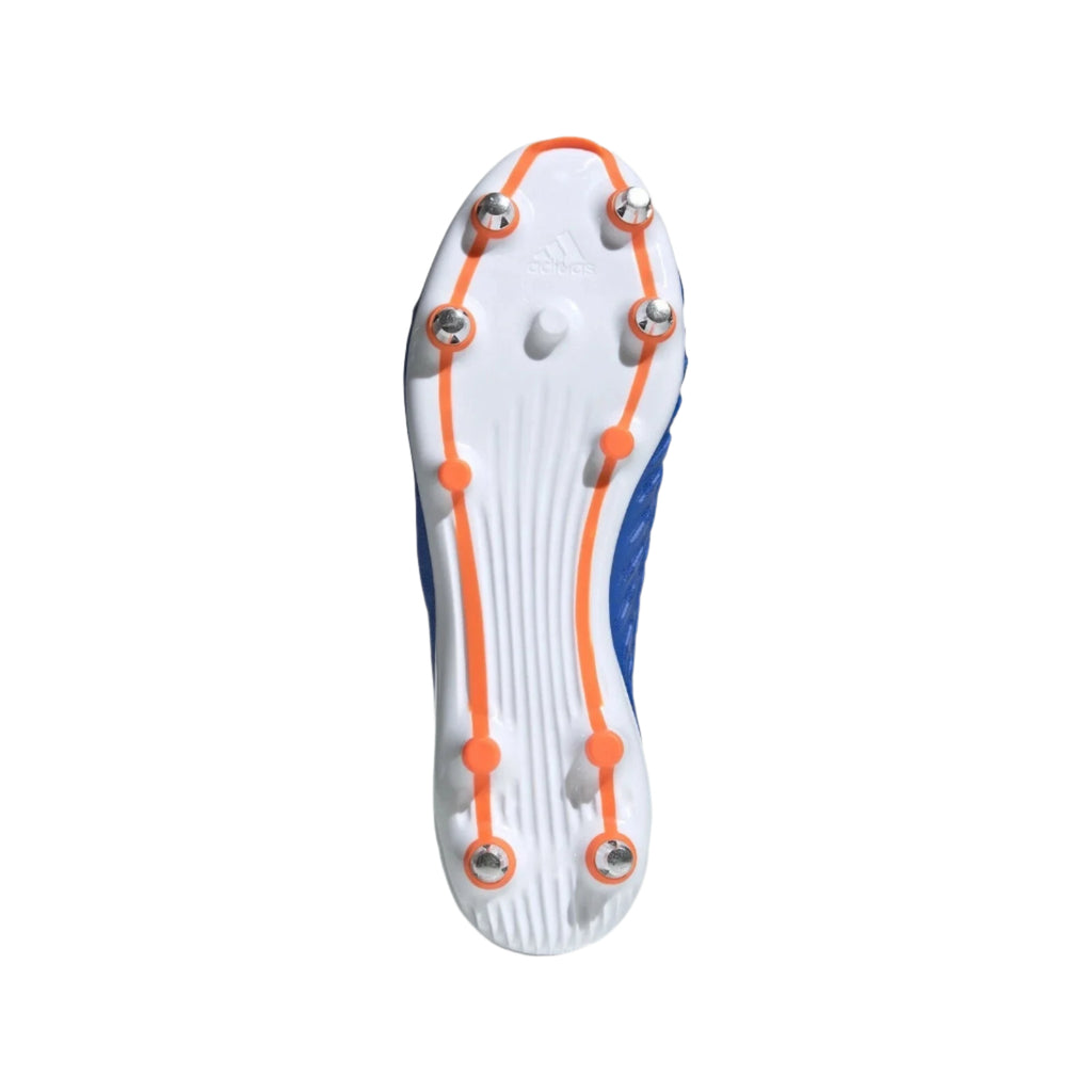 Adidas Predator XP Soft Ground Rugby Boots – Blue / White / Solar Orange
